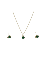 SSA0020- Gold Circlesnecklace & Earring Set