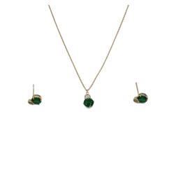 SSA0020- Gold Circlesnecklace & Earring Set