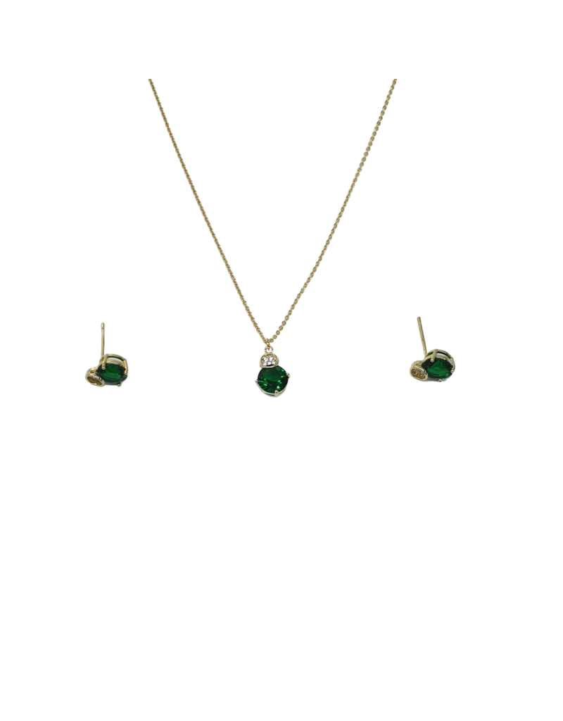 SSA0020- Gold Circlesnecklace & Earring Set