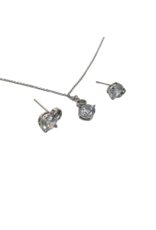 SSA0018- Silver Circles Necklace & Earring Set