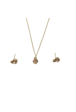 SSA0021- Gold Circlesnecklace & Earring Set