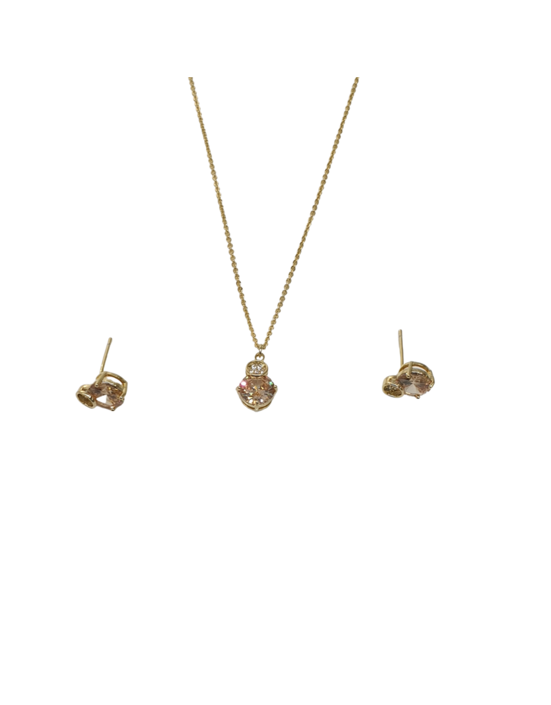 SSA0021- Gold Circlesnecklace & Earring Set