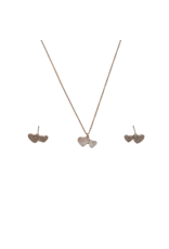 SSA0057- Rose Gold Double Heart Necklace & Earring Set
