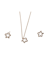 SSA0067- Rose Gold Twirly Star Necklace & Earring Set