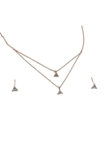 SSA0069- Rose Gold Triangles Necklace & Earring Set