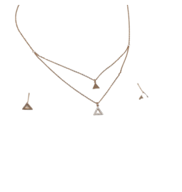 SSA0073- Rose Gold  Necklace & Earring Set