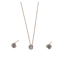 SSA0074- Rose Gold  Necklace & Earring Set