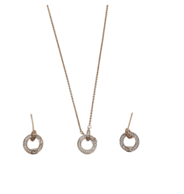 SSA0075- Rose Gold  Necklace & Earring Set
