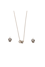 SSA0076- Rose Gold Rings Necklace & Earring Set