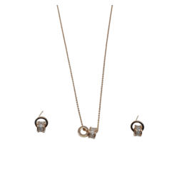 SSA0076- Rose Gold Rings Necklace & Earring Set
