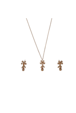 SSA0023- Rose Gold Flower Dropnecklace & Earring Set