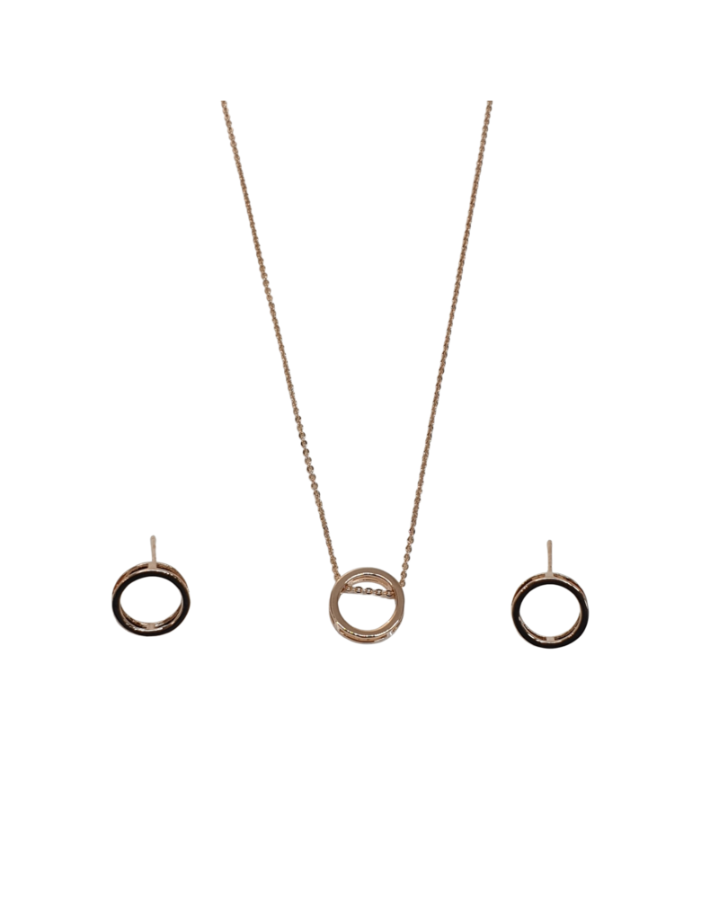 SSA0040- Rose Gold Ring Necklace & Earring Set