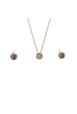 SSA0047- Gold Circlef Necklace & Earring Set