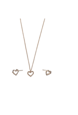 SSA0046- Rose Gold Heart Necklace & Earring Set