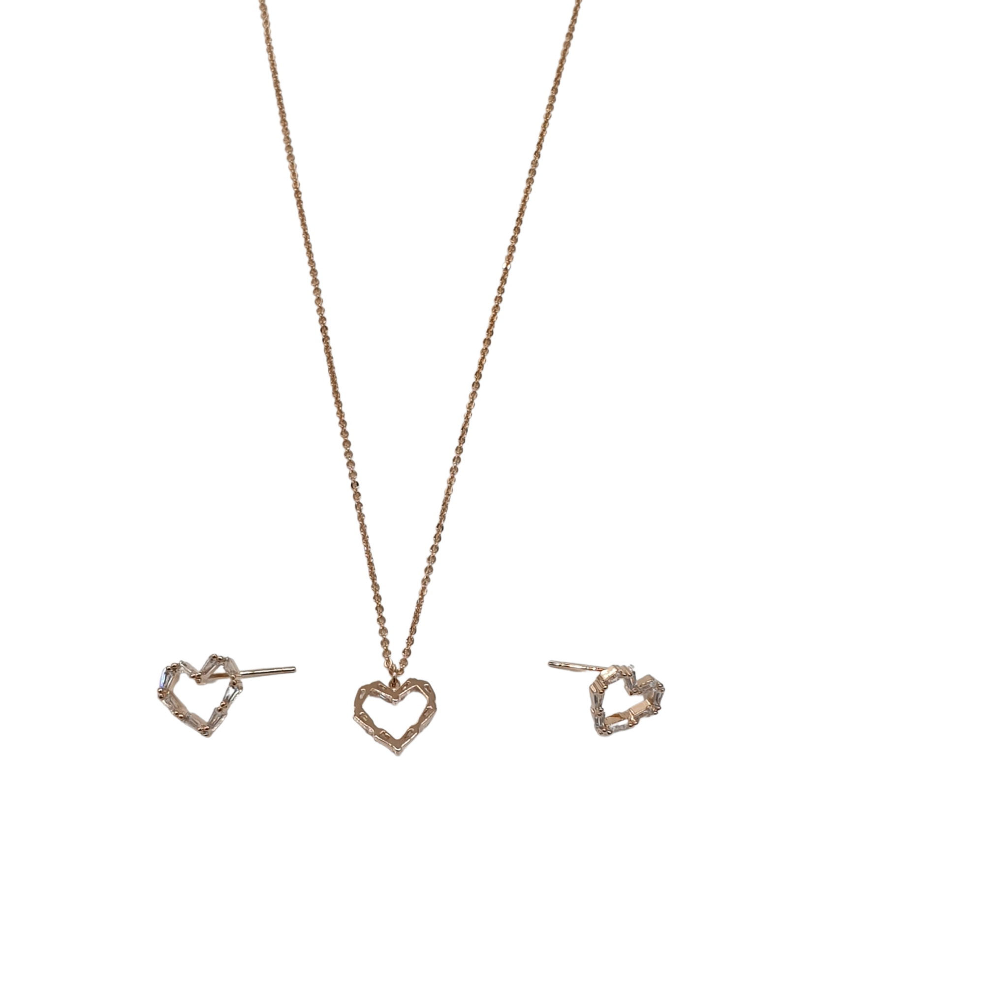 Stainless Steel Jewelry Set Gold Plated Necklace Earrings Set Double Heart  Design - China Stainless Steel Necklaces and Necklace Accessories price |  Made-in-China.com