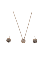 SSA0048- Rose Gold Circlef Necklace & Earring Set