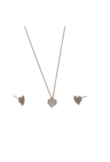SSA0071- Rose Gold Heart Necklace & Earring Set
