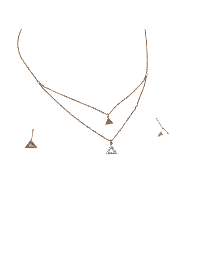 SSA0073- Rose Gold  Necklace & Earring Set