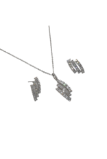 SSA0072- Silver  Necklace & Earring Set