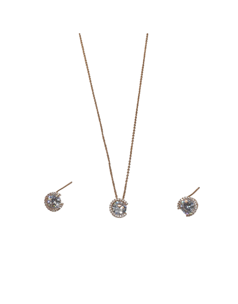 SSA0074- Rose Gold  Necklace & Earring Set