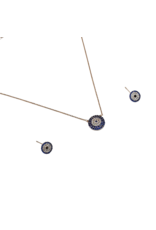 SSA0080- Rose Gold Evil Eye Necklace & Earring Set