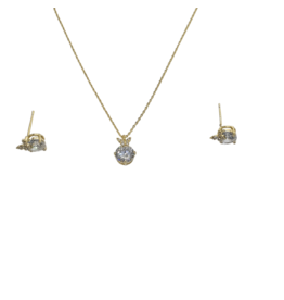 SSA0014- Gold Butterfly Circle Necklace & Earring Set