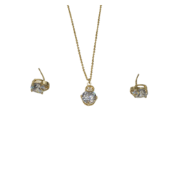 SSA0019- Gold Circles Necklace & Earring Set