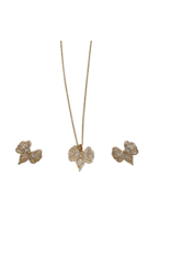 SSA0036- Gold Bow  Necklace & Earring Set