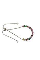 BSD0005- Silver, Muticolour, Teardrop Adjustable Bracelet