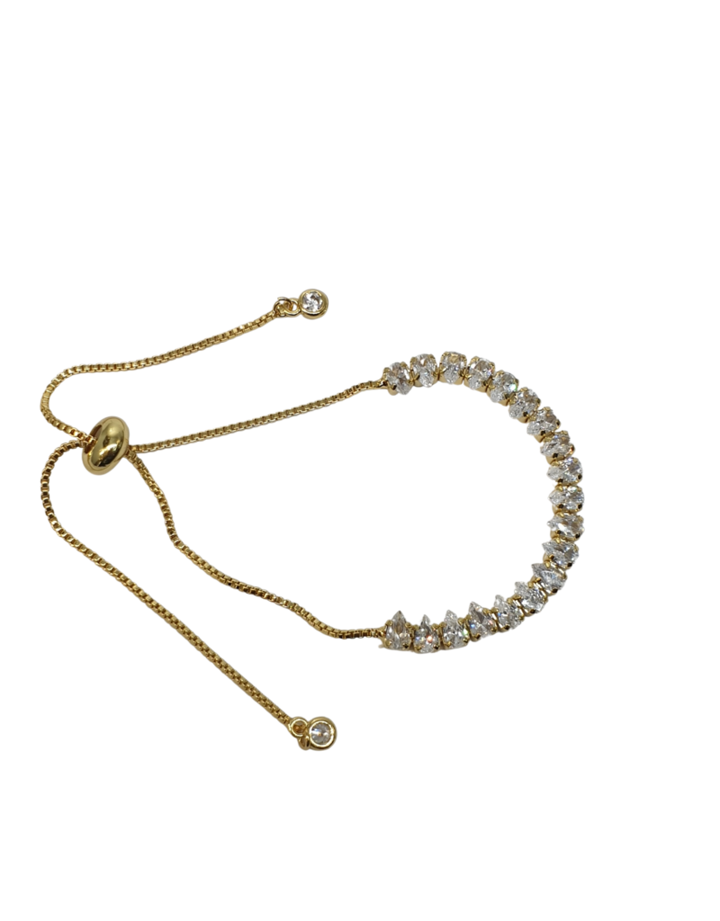 BSD0008- Gold, Teardrop Adjustable Bracelet