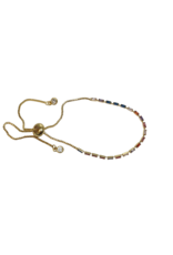 BSD0011- Gold, Multicolour, Rectangle Stones Adjustable Bracelet