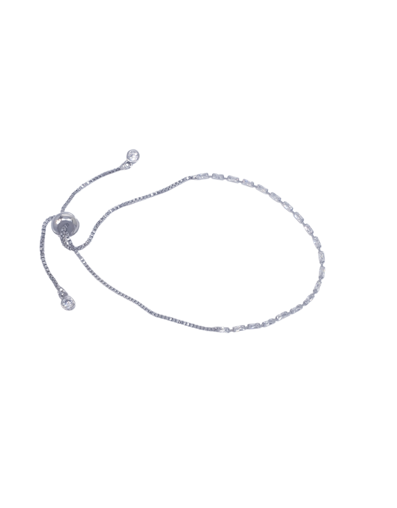 BSD0012- Silver, Rectangle Stones Adjustable Bracelet