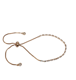 BSD0013- Rose Gold, Rectangle Stones Adjustable Bracelet