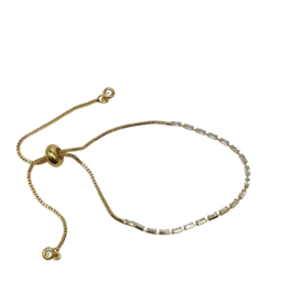 BSD0014- Gold, Rectangle Stones Adjustable Bracelet