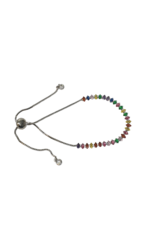 BSD0017- Silver, Muticolour, Small Teardrop Adjustable Bracelet