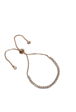 BSD0019- Rose Gold, Small Teardrop Adjustable Bracelet