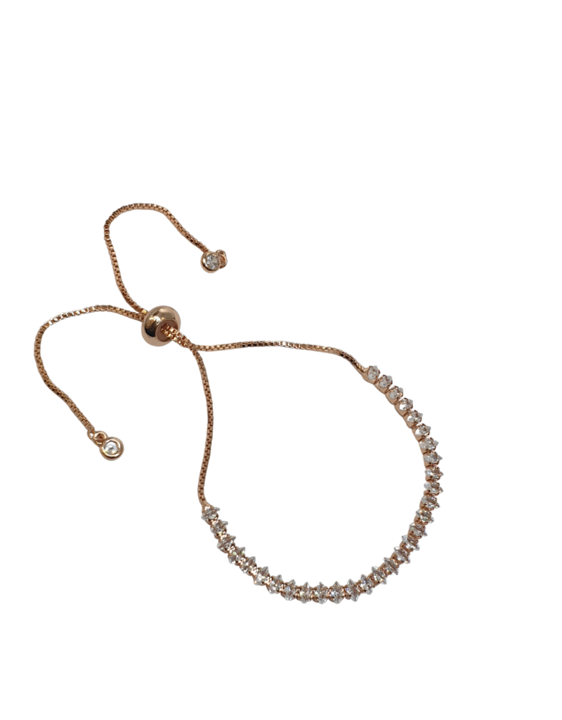 BSD0019- Rose Gold, Small Teardrop Adjustable Bracelet