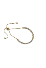 BSD0021- Gold, Big Rectangle Stones Adjustable Bracelet