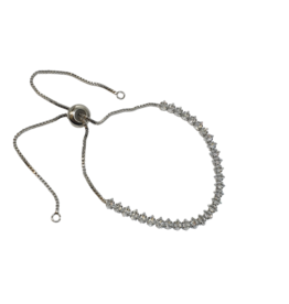 BSD0020- Silver, Small Teardrop Adjustable Bracelet