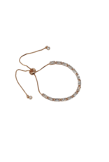 BSD0022- Rose Gold, Big Rectangle Stones Adjustable Bracelet