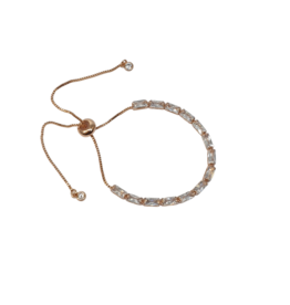 BSD0022- Rose Gold, Big Rectangle Stones Adjustable Bracelet