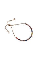BSD0023- Rose Gold, Multicolour,Big Rectangle Stones Adjustable Bracelet