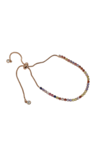 BSD0029- Rose Gold, Multicolour, Round Bordered Adjustable Bracelet