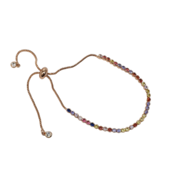 BSD0029- Rose Gold, Multicolour, Round Bordered Adjustable Bracelet