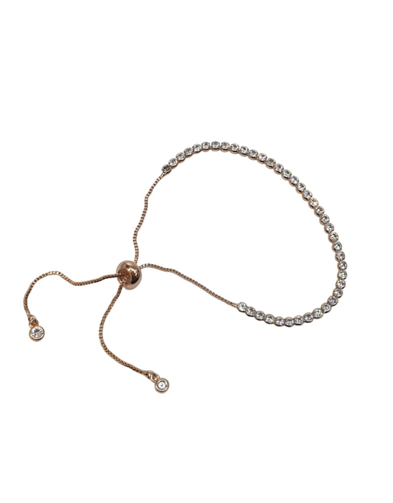 BSD0031- Rose Gold, Round Bordered Adjustable Bracelet