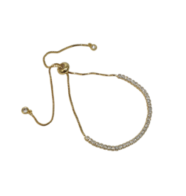 BSD0033- Gold, Small Square Adjustable Bracelet