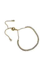 BSD0032- Gold, Round Bordered Adjustable Bracelet