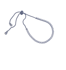 BSD0035- Black, Round Bordered Adjustable Bracelet