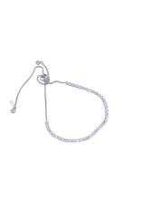 BSD0036- Silver, Round Bordered Adjustable Bracelet