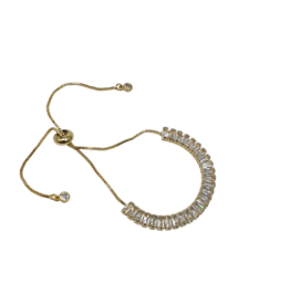 BSD0044- Gold, Baguette Adjustable Bracelet